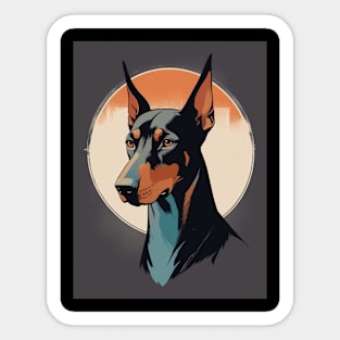 Doberman Dog 4 - Japanese Retro Art Sticker